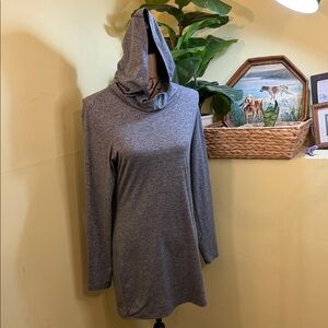 The North Face Flash Dry Hooded Cowl Neck Women's Tunic Medium Heather Gray